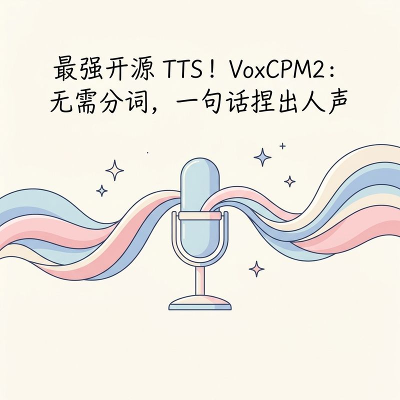 颠覆传统TTS！最强开源端到端语音大模型VoxCPM2：无需分词，一句话造出人声