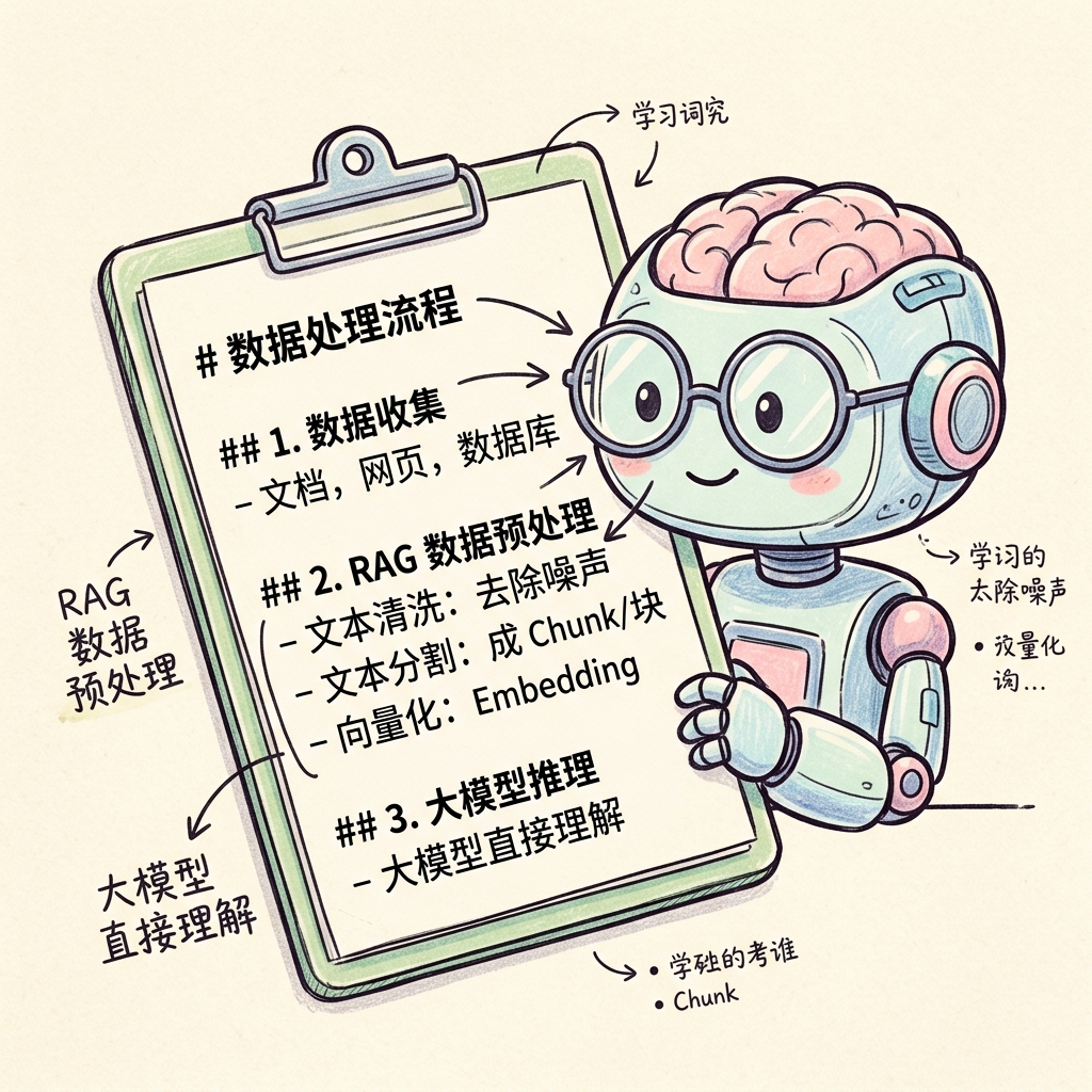 RAG 数据预处理示意图