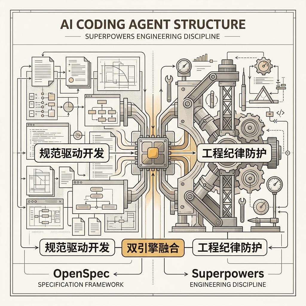让 AI 告别盲目瞎写！OpenSpec 规范框架搭配 Superpowers 工程纪律的融合工作流实践