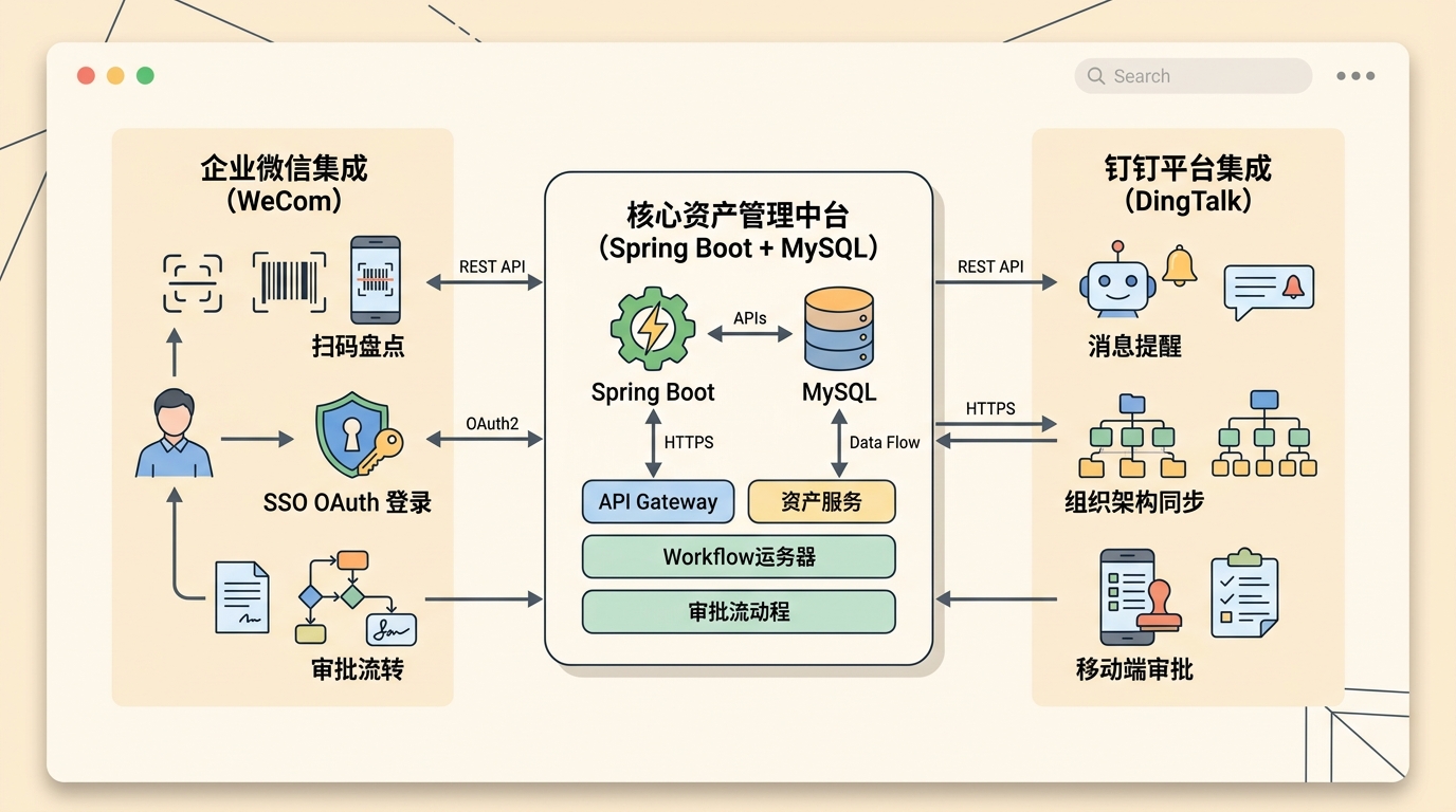 企业微信与钉钉多端协同集成拓扑
