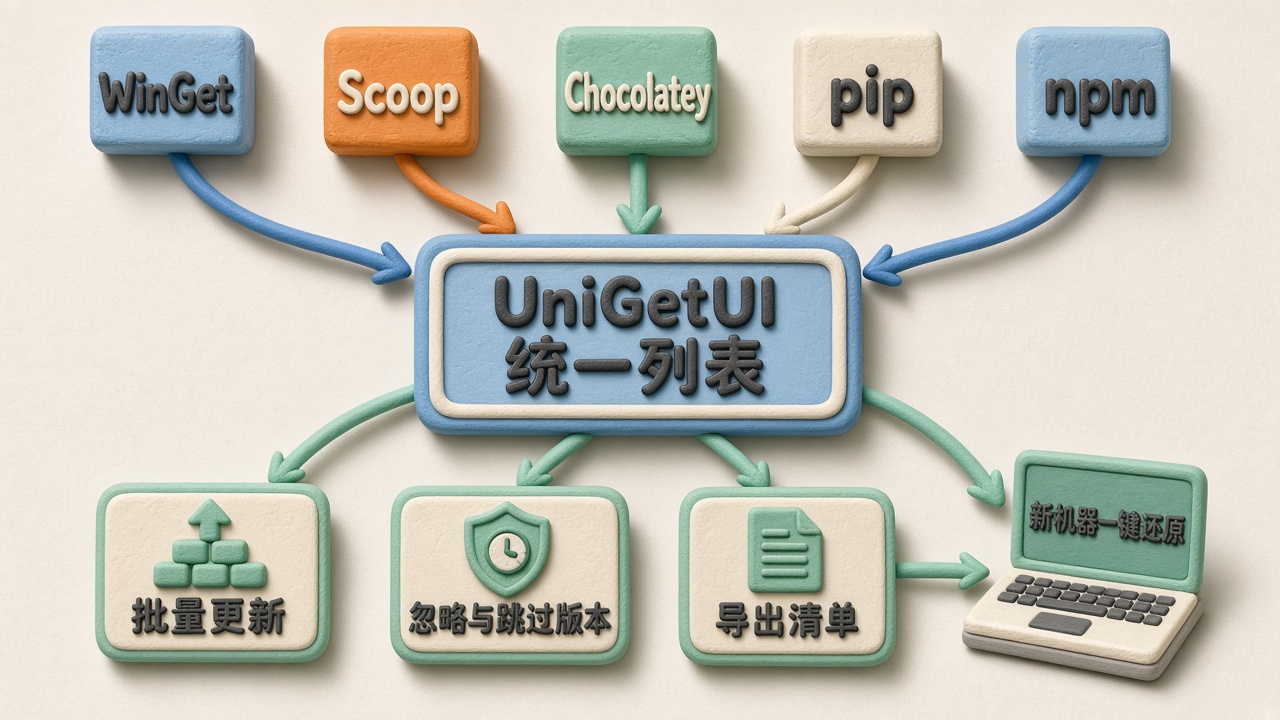 UniGetUI 的统一管理流程