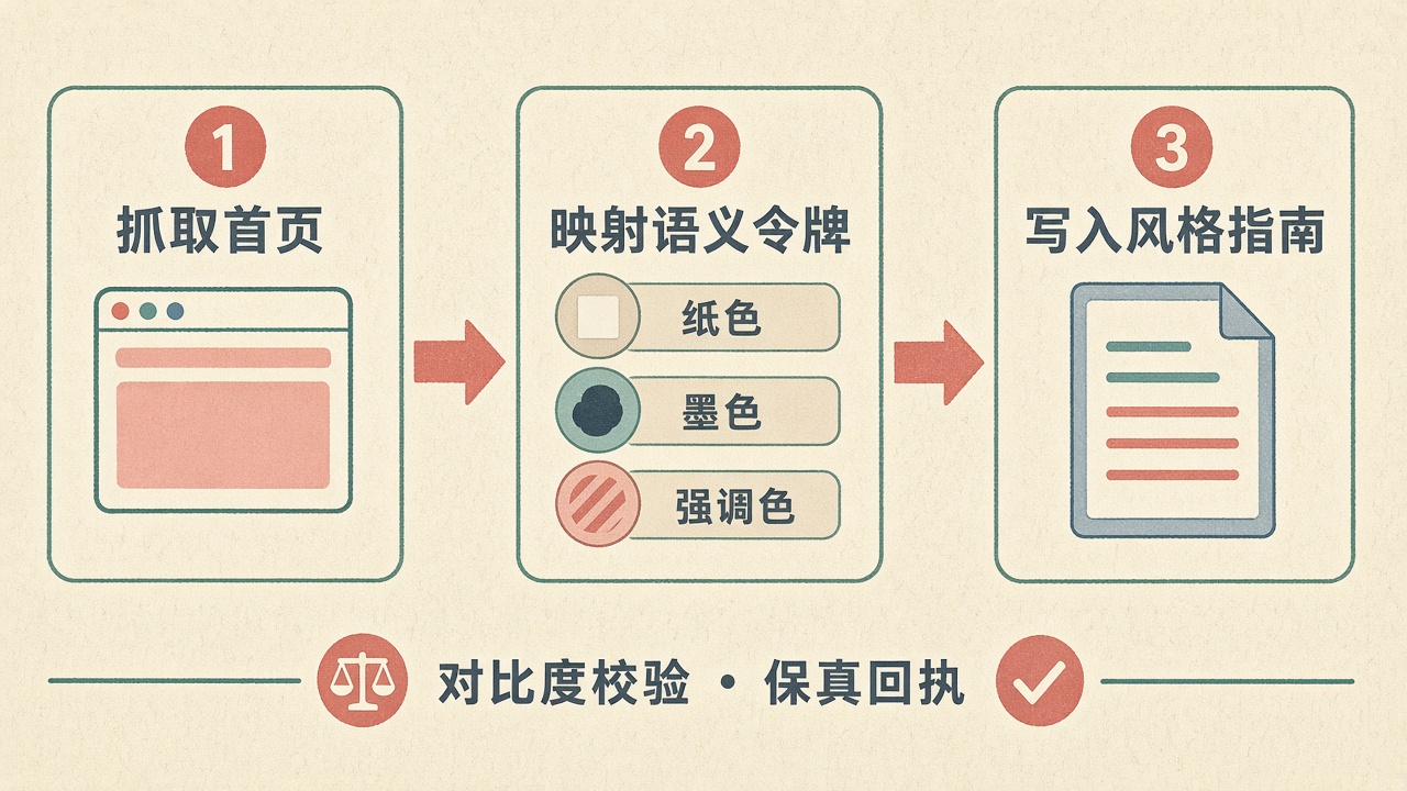 插图：品牌 onboarding 抽色流程