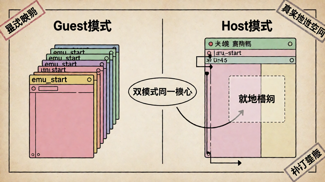 Cpueaxh Guest 与 Host 双模式示意