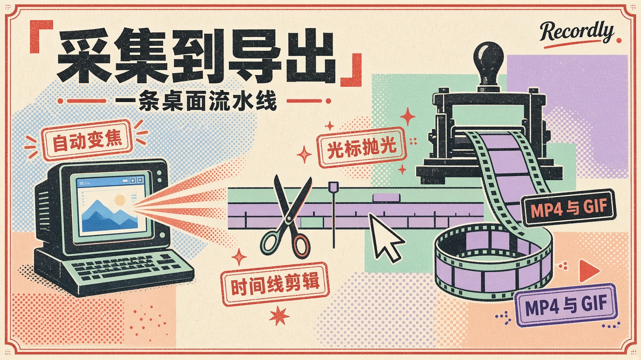 封面：采集到导出钉在一条流水线