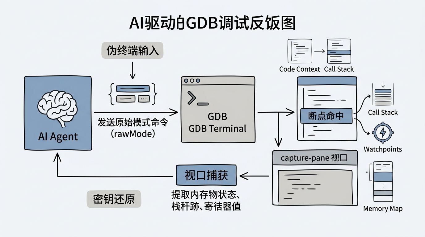 AI 驱动的 GDB 调试交互反馈闭环