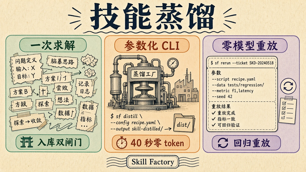技能蒸馏:一次求解变成可复跑 CLI