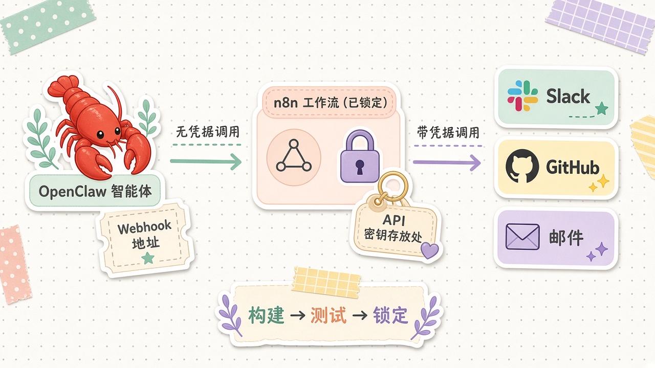 凭据隔离代理：Agent 只持有 Webhook 地址