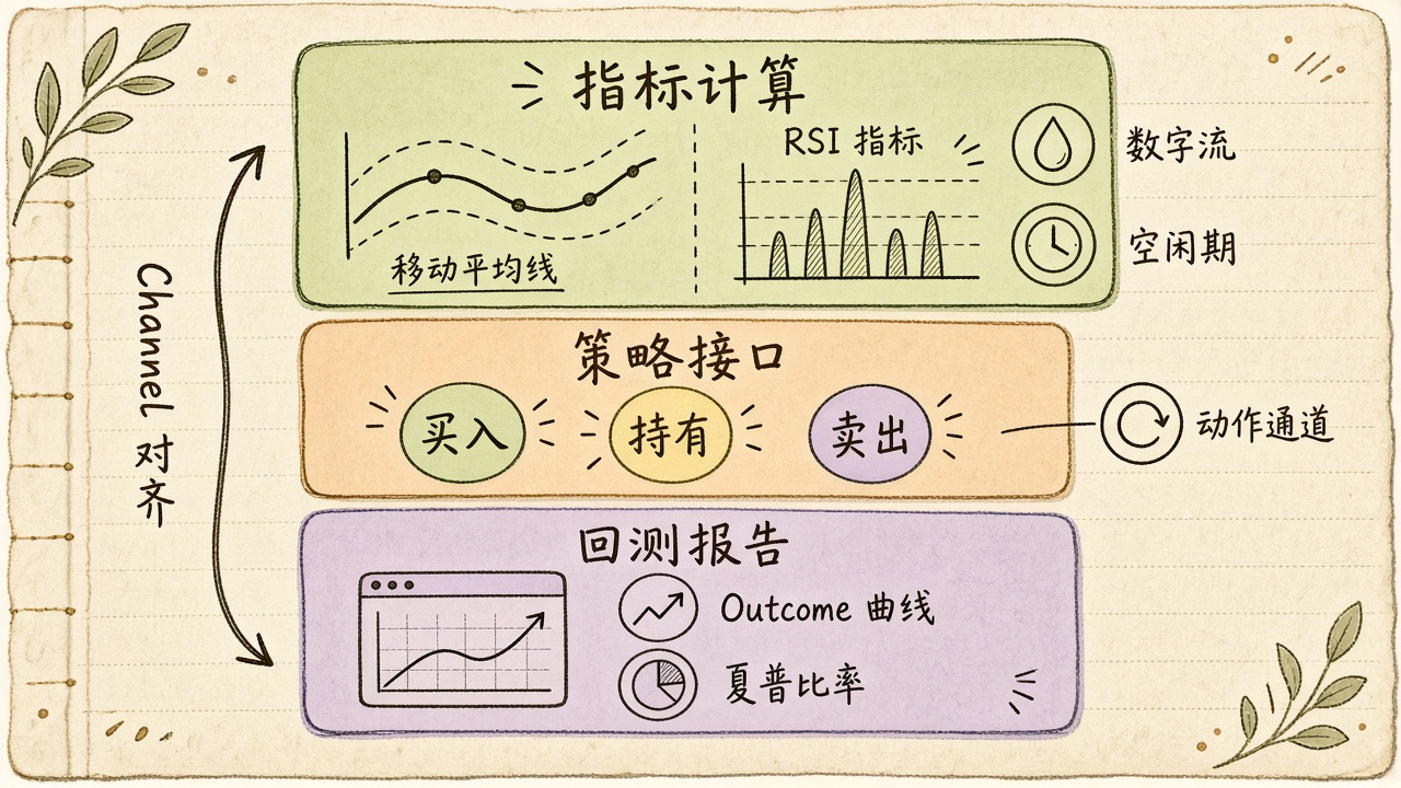 插图：指标、策略、回测三层
