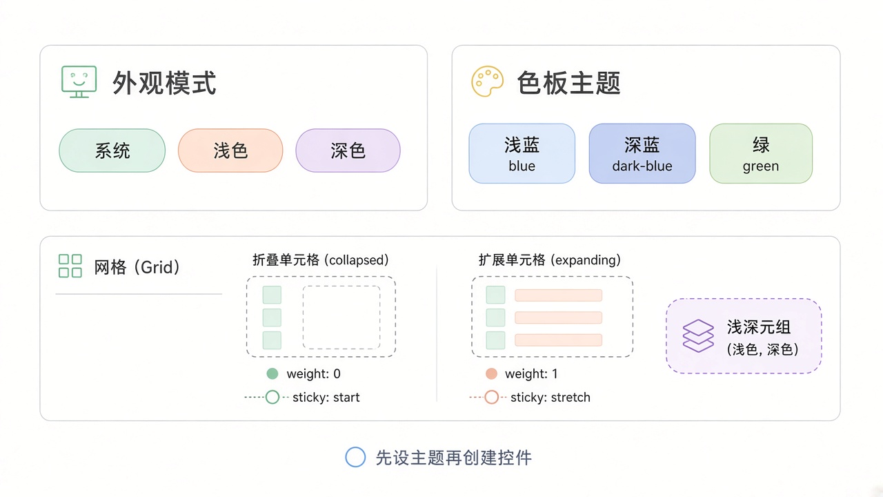 插图：Grid 权重与主题双轨