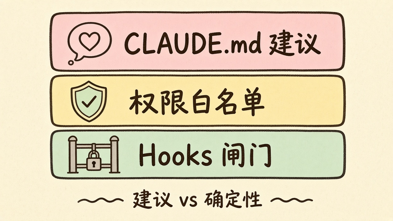 插图：权限白名单与 Hooks 闸门