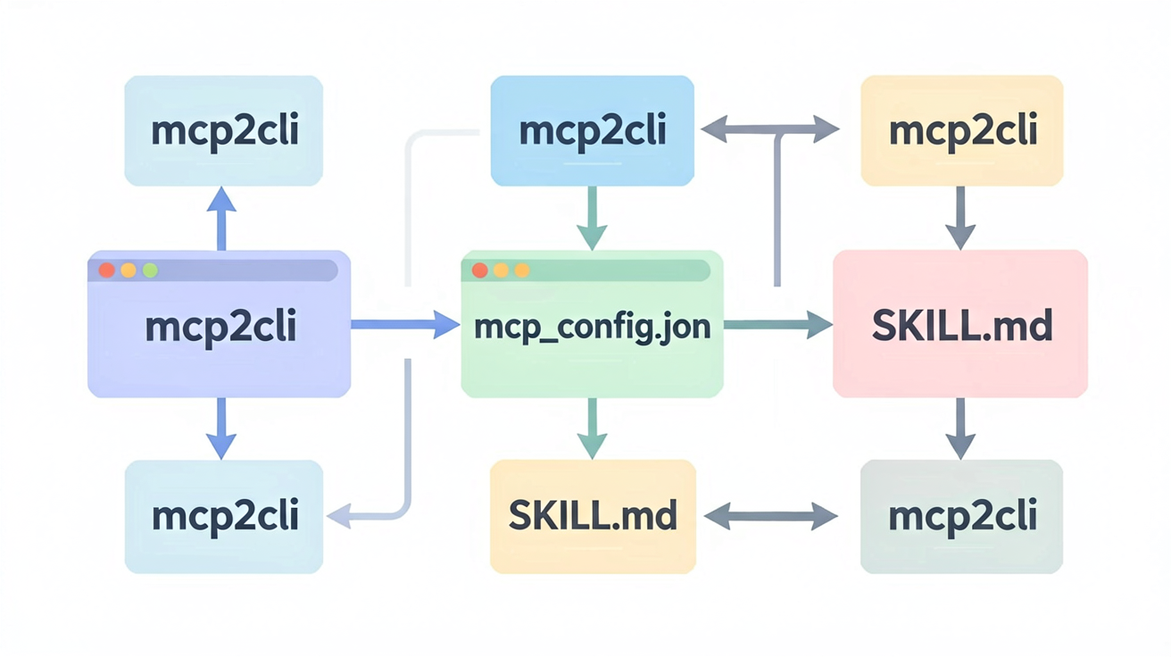 mcp2cli 自动化转换封装架构流程图