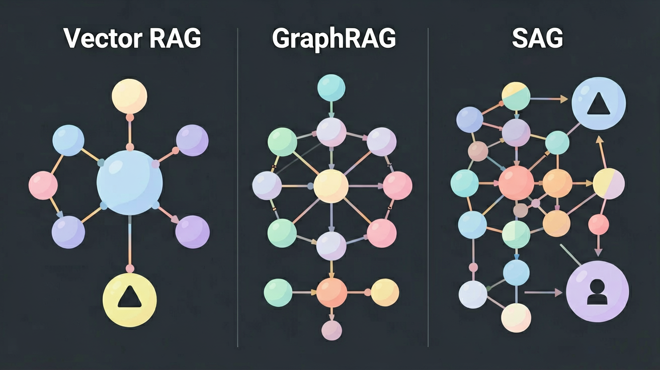 传统 RAG vs GraphRAG vs SAG 三者技术选型对比矩阵