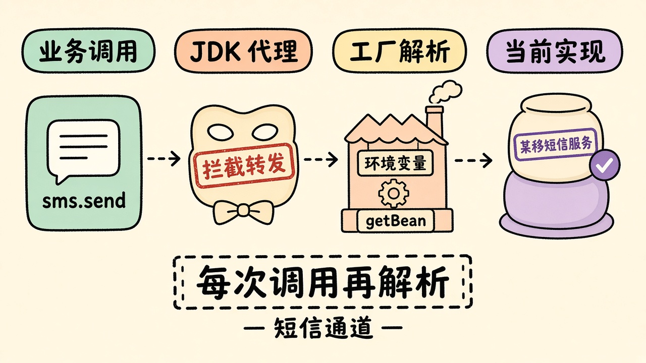代理注入:每次调用再解析当前通道