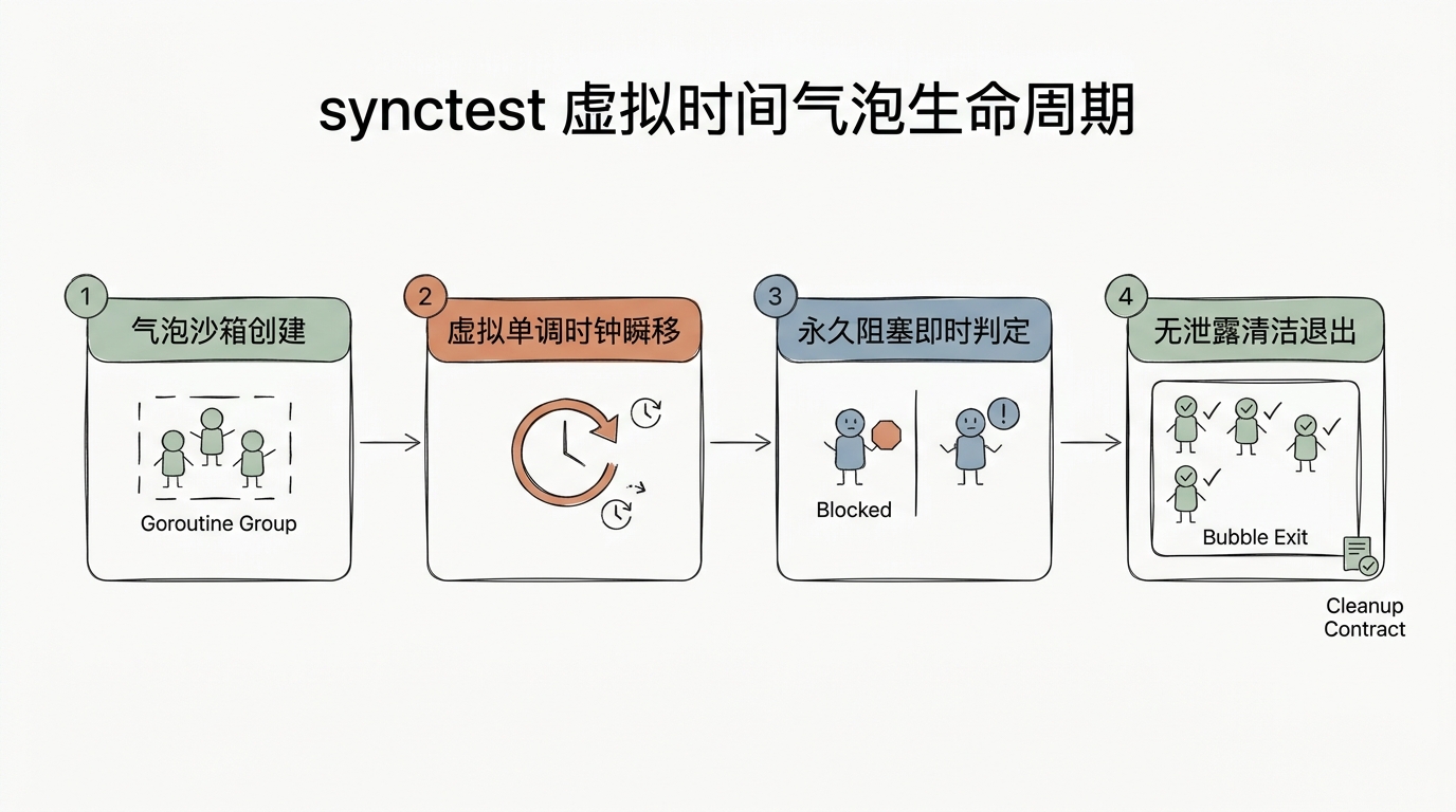 synctest 虚拟时间气泡生命周期