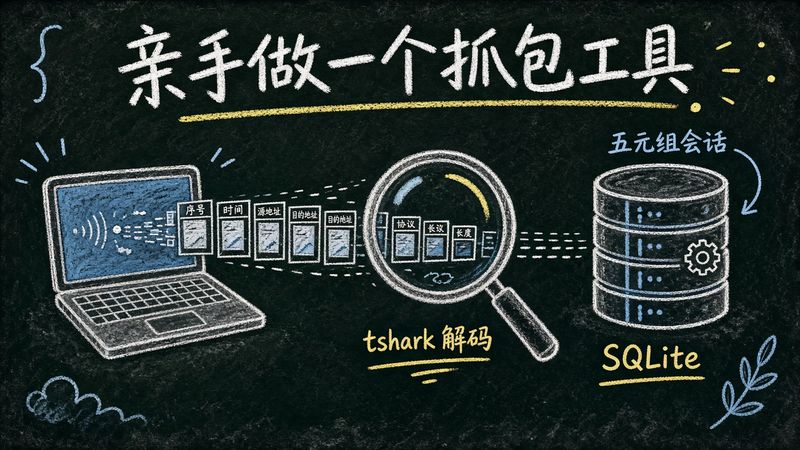 别再只背 TCP 三次握手了，跟着 tshark 把一个抓包工具从解码写到会话还原
