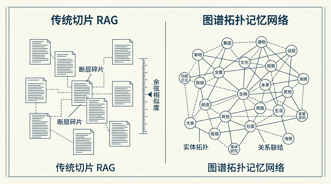 传统切片与图谱拓扑记忆网络架构对比