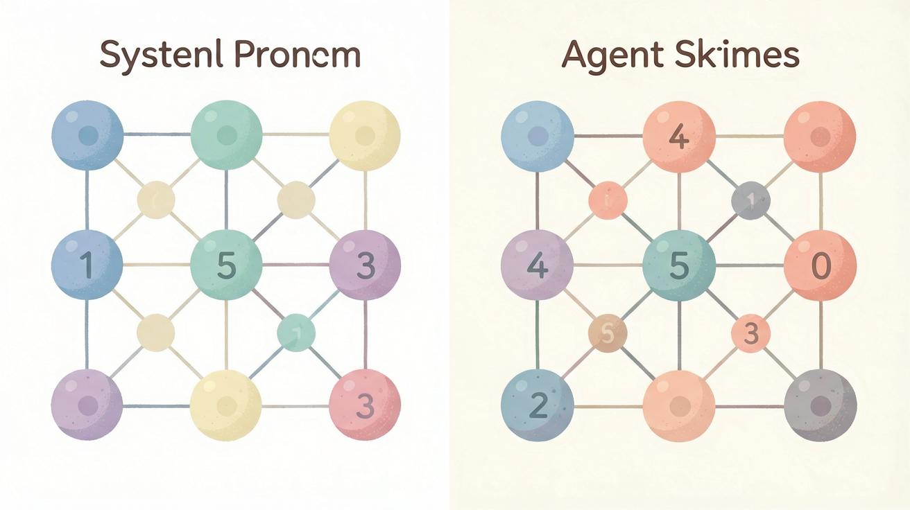 传统长 System Prompt 方案与 Agent Skills 范式对比图