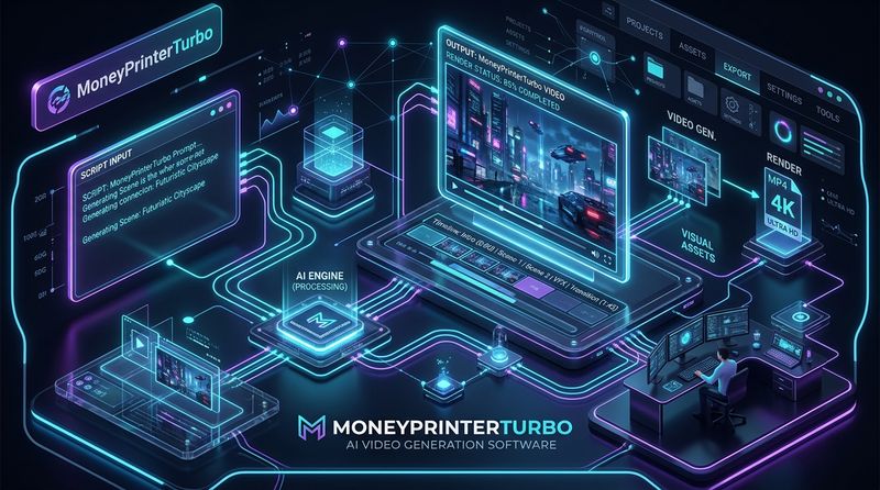 告别重复剪辑与素材焦虑！开源 MoneyPrinterTurbo 架构解析：用 AI 全自动抓取素材并一键合成短视频