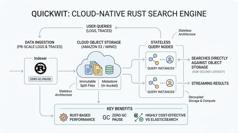 PB 级日志索引直接存 S3？深入剖析 Rust 云原生搜索引擎 Quickwit 的存算分离架构