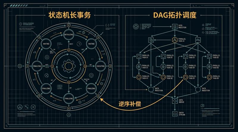 状态机驱动长事务，还是 DAG 编排高并发？高可靠业务流程引擎的双核架构设计