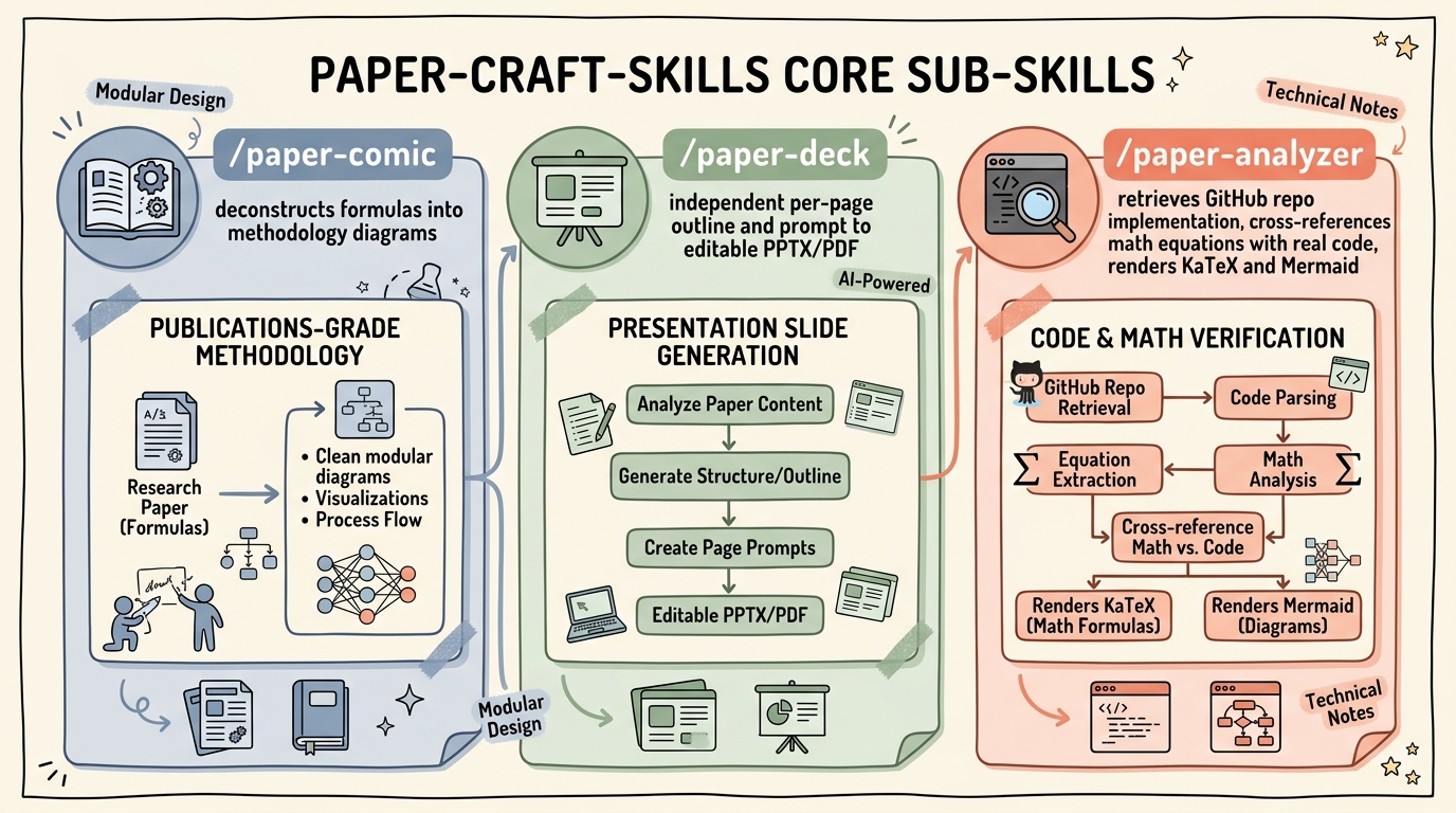 paper-craft-skills 三大核心技能全景图