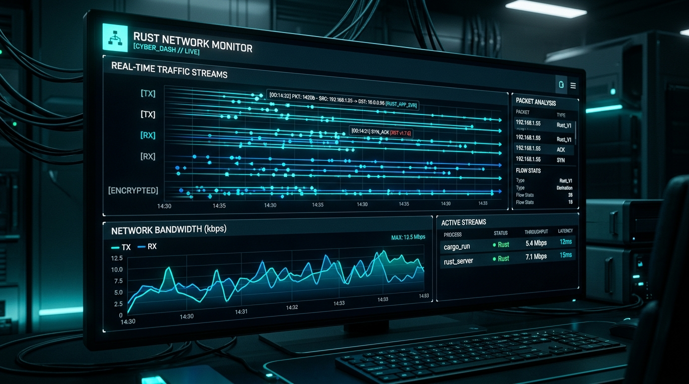告别 netstat！用 100% 纯 Rust 打造的终端流量神器 RustNet 实时精细化监控网络