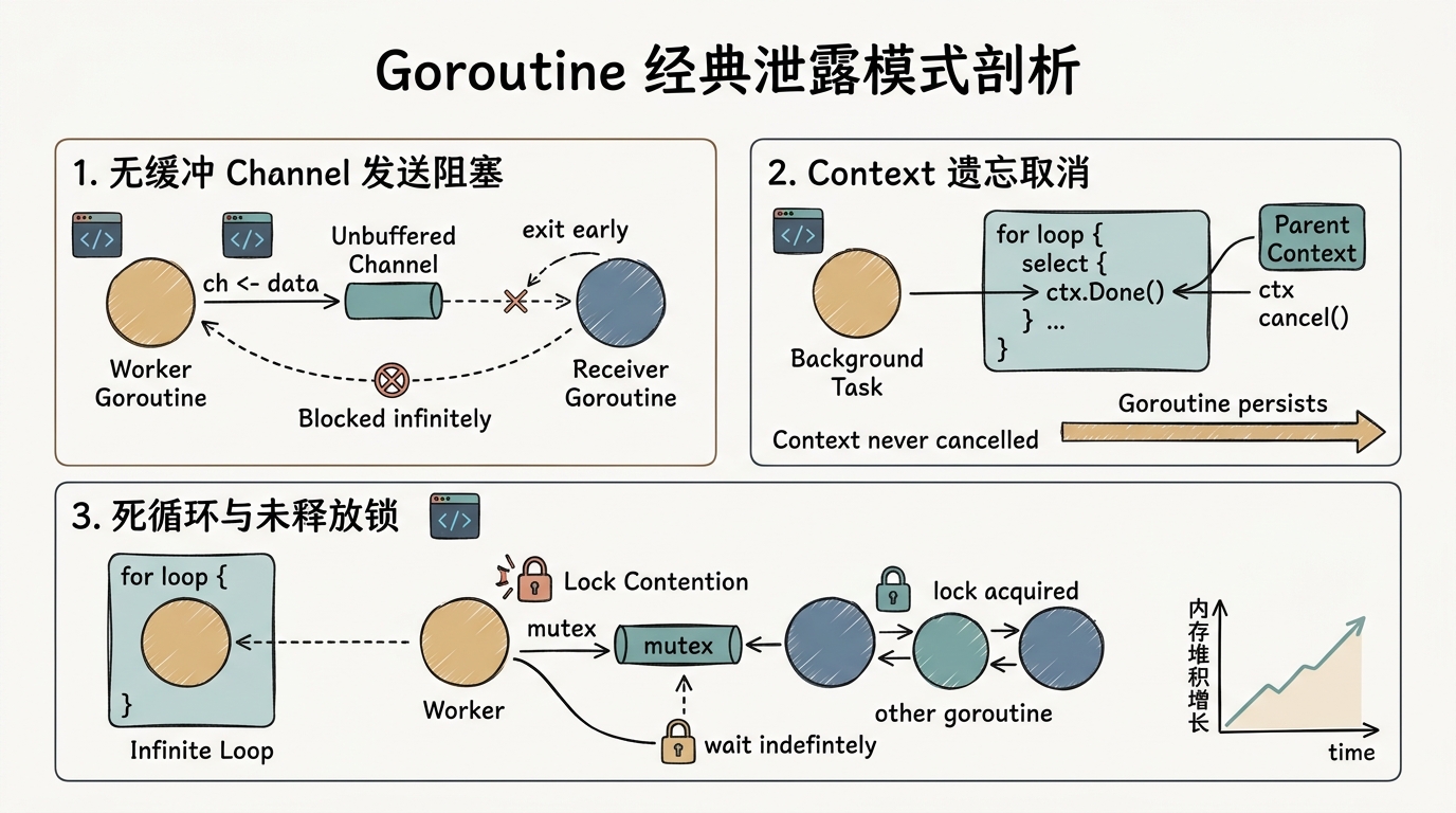 Goroutine 经典泄露模式剖析