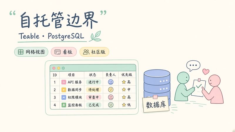 自托管 Teable：网格看板都能开，社区版和全功能版到底差在哪