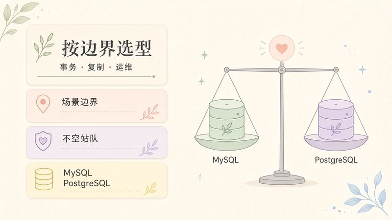 别空站队：按事务、复制与运维边界选 MySQL 或 PostgreSQL